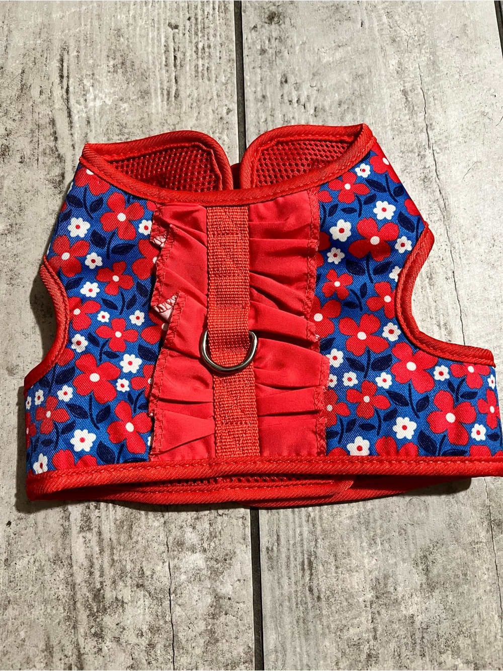 Simply Wag Red Floral Dog Harness-Size Small